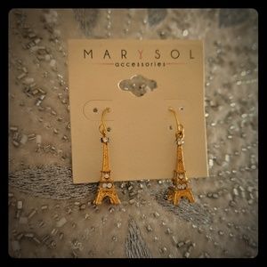 3 for $10 gold Eiffel tower earrings
